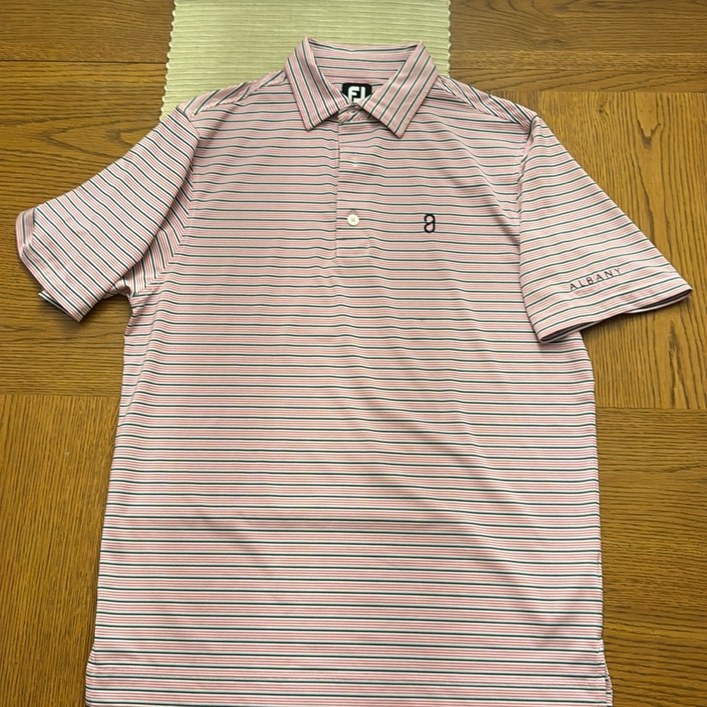 Foot Joy FJ Polo Golf Shirt Short Sleeve Striped Men's Size Small Albany Bahamas